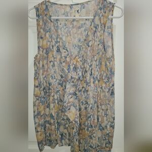 Anthropologie Edmé & Esyllte Abstract Ruffle Blouse